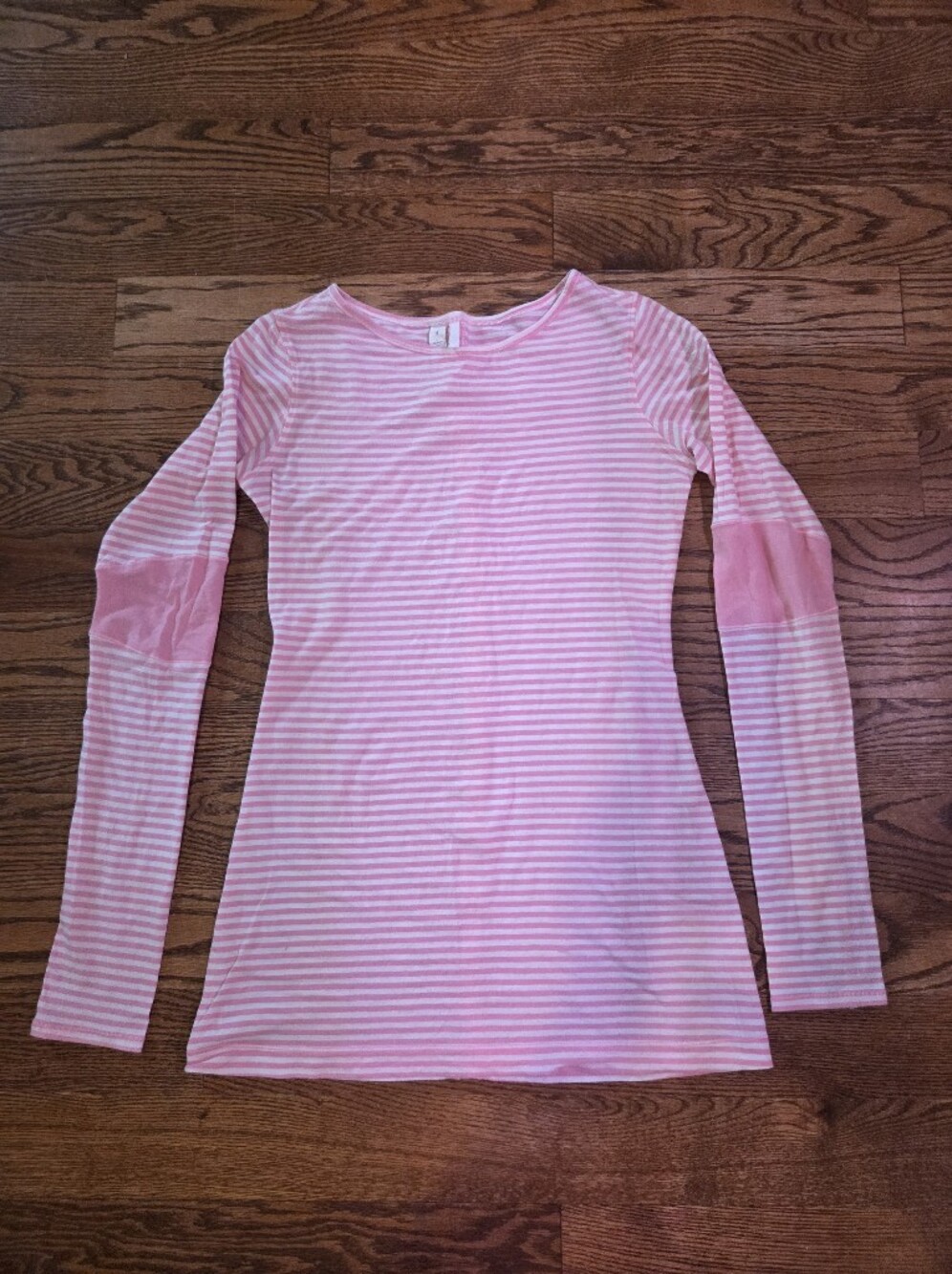 Lululemon Athletica - Devotion Pink Shell / White Stripe Longsleeve Shirt - Sz 6